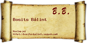 Bosits Bálint névjegykártya