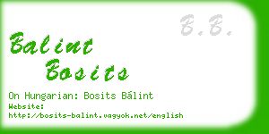 balint bosits business card