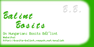 balint bosits business card